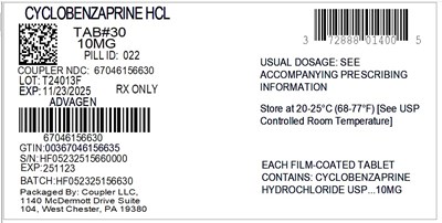 label - 72888 014 00 CYCLOBENZAPRINE HCL 10MG 67046 1566 30